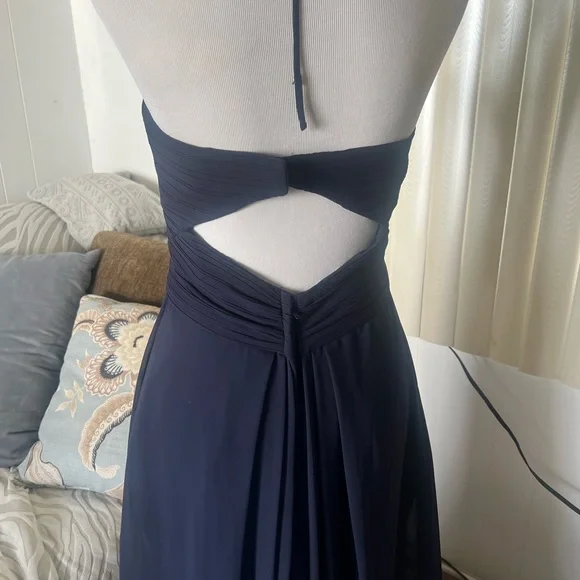 Mori Lee Blue Strapless Ruched Sweetheart Gown - Picture 3 of 8